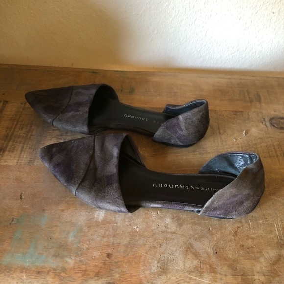Chinese Laundry camo  d'Orsay pointed toe flats shoes slip ons faux suede 8.5 - Picture 5 of 11